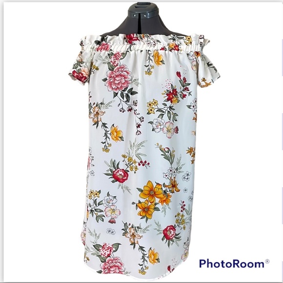 2/$25 SWS Streetwear Society Floral Cold Shoulder Dress - Picture 2 of 10